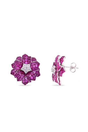 Shop_Miss Jo_Pink Starlit Blossom Studs Earrings _at_Aza_Fashions