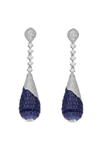 Buy_Miss Jo_Blue Twilight Vine Dangler Earrings _at_Aza_Fashions