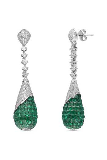 Shop_Miss Jo_Emerald Green Twilight Vine Dangler Earrings _at_Aza_Fashions