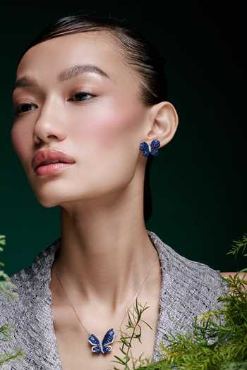 Buy_Miss Jo_Blue Whimsical Winged Studs Earrings _Online_at_Aza_Fashions