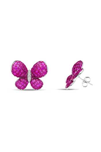 Shop_Miss Jo_Pink Whimsical Winged Studs Earrings _at_Aza_Fashions