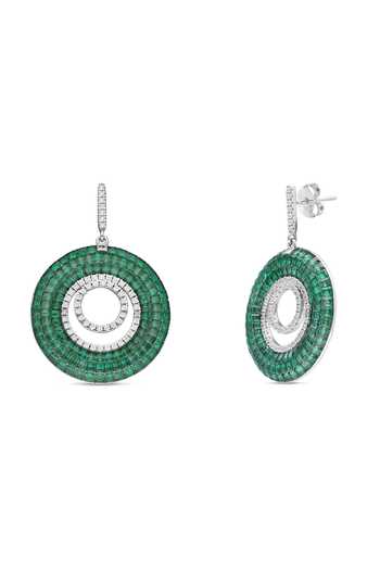Shop_Miss Jo_Emerald Green Woodland Sprite Dangler Earrings _at_Aza_Fashions