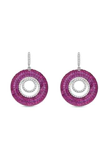 Buy_Miss Jo_Pink Woodland Sprite Dangler Earrings _at_Aza_Fashions