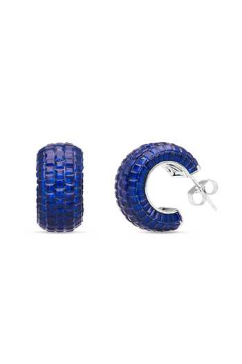 Shop_Miss Jo_Blue Forest Fern Stud Huggies Earrings _at_Aza_Fashions