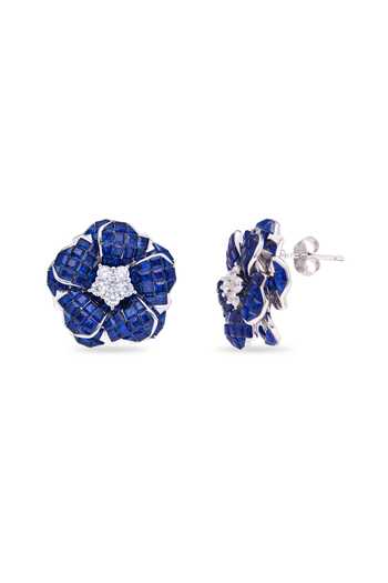 Shop_Miss Jo_Blue Twilight Fern Studs Earrings _at_Aza_Fashions