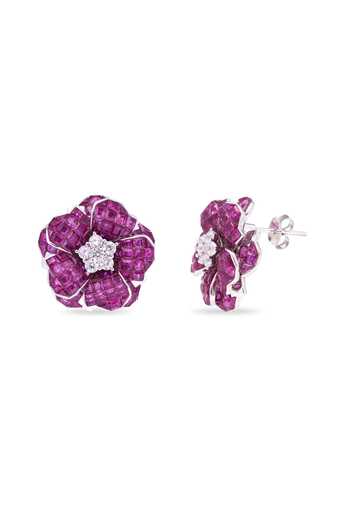 Shop_Miss Jo_Pink Twilight Fern Studs Earrings _at_Aza_Fashions