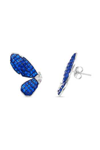 Shop_Miss Jo_Blue Harmony Wings Studs Earrings _at_Aza_Fashions