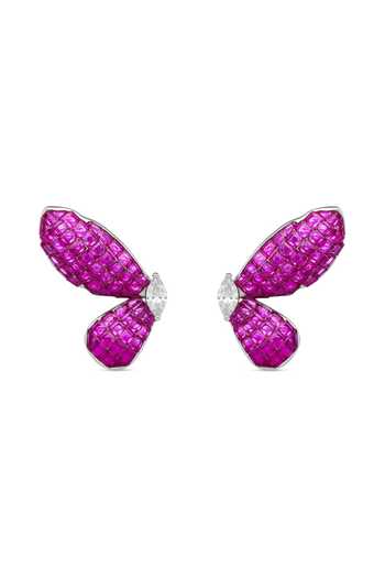 Shop_Miss Jo_Pink Harmony Wings Studs Earrings _at_Aza_Fashions