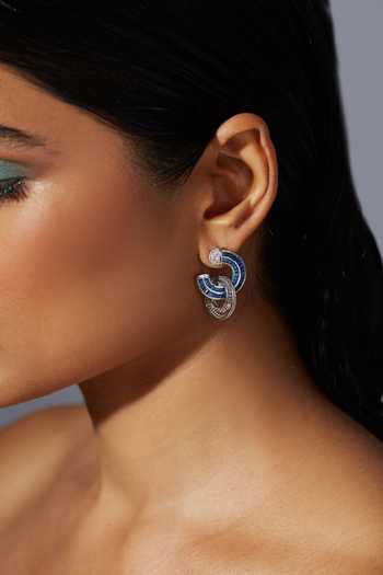 Buy_Miss Jo_Blue Forest Loop Dangler Earrings _at_Aza_Fashions