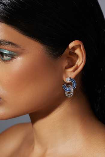 Miss Jo_Blue Forest Loop Dangler Earrings _Online_at_Aza_Fashions