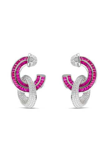 Shop_Miss Jo_Pink Forest Loop Dangler Earrings _at_Aza_Fashions