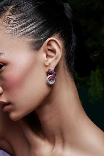 Buy_Miss Jo_Pink Forest Loop Dangler Earrings _Online_at_Aza_Fashions