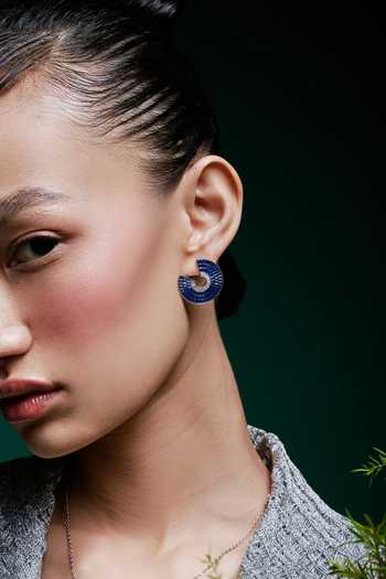 Shop_Miss Jo_Blue Mystic Woodland Circlets Studs Earrings _Online_at_Aza_Fashions