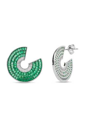 Shop_Miss Jo_Emerald Green Mystic Woodland Circlets Studs Earrings _at_Aza_Fashions