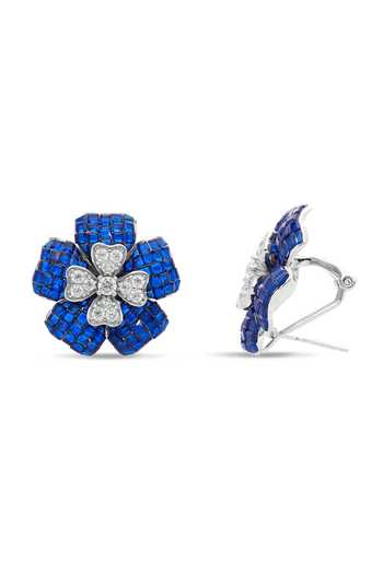 Shop_Miss Jo_Blue Blooming Euphoria Studs Earrings _at_Aza_Fashions