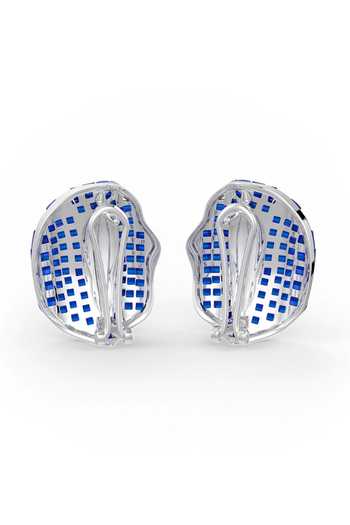 Shop_Miss Jo_Blue Budding Bloom Stud Earrings _at_Aza_Fashions
