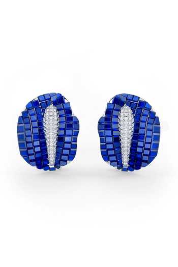 Buy_Miss Jo_Blue Budding Bloom Stud Earrings _at_Aza_Fashions
