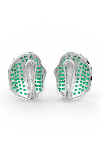 Shop_Miss Jo_Green Budding Bloom Stud Earrings _at_Aza_Fashions