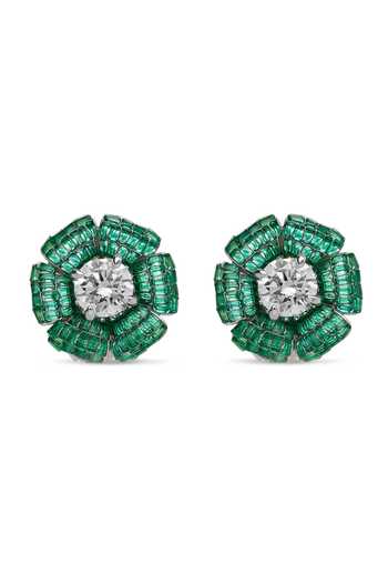 Shop_Miss Jo_Emerald Green Faerie Forest Stud Earrings _at_Aza_Fashions