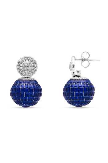 Shop_Miss Jo_Blue Whimsy Of Bee Dangler Earrings _at_Aza_Fashions