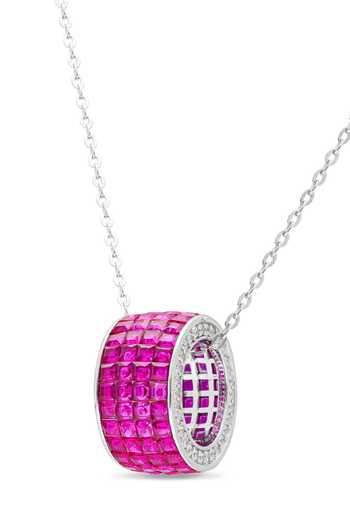 Buy_Miss Jo_Pink Circle Of Life Pendant Necklace _at_Aza_Fashions