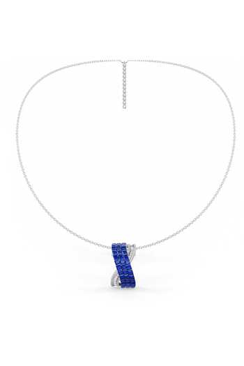 Buy_Miss Jo_Blue Foliage Twist Pendant Necklace _at_Aza_Fashions