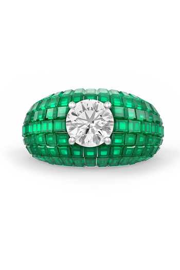 Shop_Miss Jo_Emerald Green Canopy Crown Cocktail Ring _at_Aza_Fashions