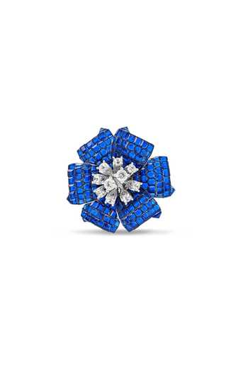 Shop_Miss Jo_Blue Mystical Petal Cascade Cocktail Ring _at_Aza_Fashions