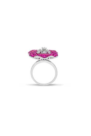 Shop_Miss Jo_Pink Mystical Petal Cascade Cocktail Ring _at_Aza_Fashions