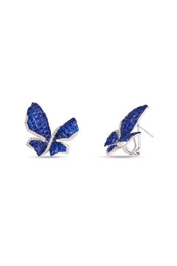 Shop_Miss Jo_Blue Mystical Butterfly Studs Earrings _at_Aza_Fashions