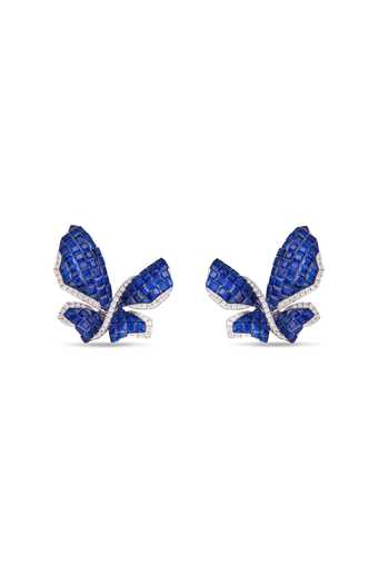 Buy_Miss Jo_Blue Mystical Butterfly Studs Earrings _at_Aza_Fashions