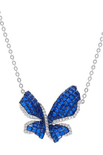 Shop_Miss Jo_Blue Mystical Butterfly Pendant Necklace _at_Aza_Fashions
