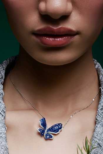 Miss Jo_Blue Mystical Butterfly Pendant Necklace _Online_at_Aza_Fashions