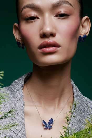 Buy_Miss Jo_Blue Mystical Butterfly Pendant Necklace _at_Aza_Fashions