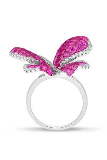 Miss Jo_Pink Morpho Butterfly Cocktail Ring _Online_at_Aza_Fashions
