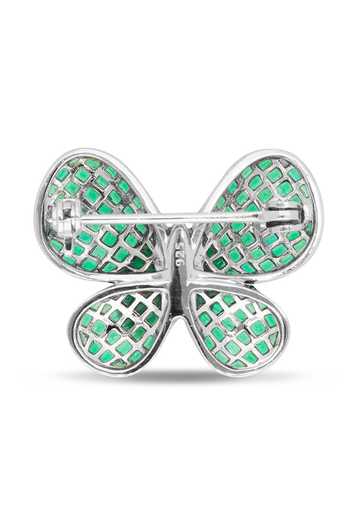 Shop_Miss Jo_Emerald Green Whimsical Winged Brooch _at_Aza_Fashions
