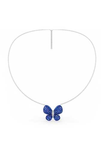 Buy_Miss Jo_Sapphire Fluttering Wings Pendant Necklace _at_Aza_Fashions