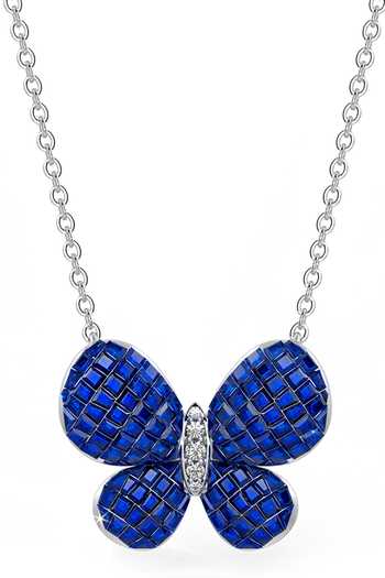 Shop_Miss Jo_Sapphire Fluttering Wings Pendant Necklace _at_Aza_Fashions