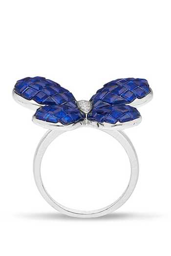 Miss Jo_Blue Fluttering Wings Cocktail Ring _Online_at_Aza_Fashions
