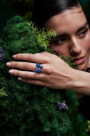 Shop_Miss Jo_Blue Fluttering Wings Cocktail Ring _Online_at_Aza_Fashions