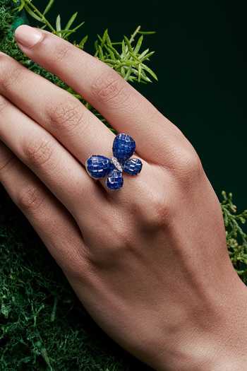 Buy_Miss Jo_Blue Fluttering Wings Cocktail Ring _at_Aza_Fashions