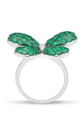 Miss Jo_Emerald Green Fluttering Wings Cocktail Ring _Online_at_Aza_Fashions