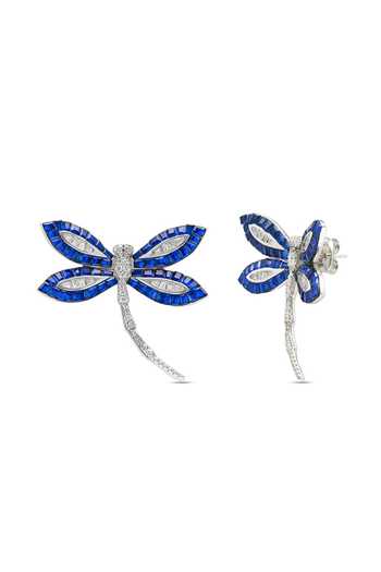 Shop_Miss Jo_Blue Woodland Dragonfly Studs Earrings _at_Aza_Fashions