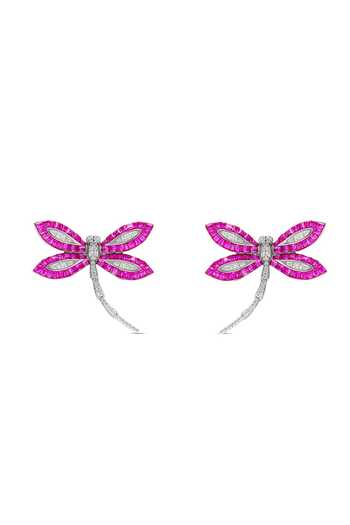 Shop_Miss Jo_Pink Woodland Dragonfly Studs Earrings _at_Aza_Fashions
