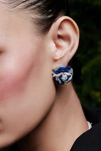 Buy_Miss Jo_Blue Wildflower Whispers Studs Earrings _Online_at_Aza_Fashions