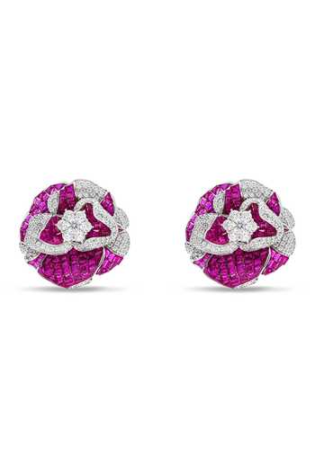 Buy_Miss Jo_Pink Wildflower Whispers Studs Earrings _at_Aza_Fashions