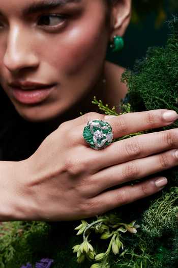 Buy_Miss Jo_Emerald Green Wildflower Whispers Ring _at_Aza_Fashions