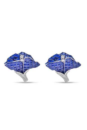 Buy_Miss Jo_Blue Moonlit Willow Studs Earrings _at_Aza_Fashions
