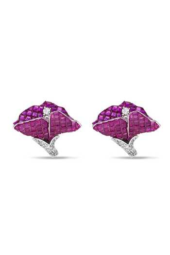 Buy_Miss Jo_Pink Moonlit Willow Studs Earrings _at_Aza_Fashions