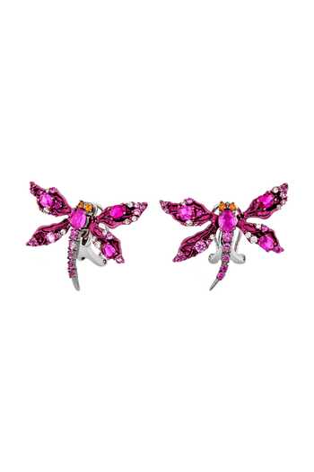 Buy_Miss Jo_Pink Starlit Dragonfly Stud Earrings _at_Aza_Fashions